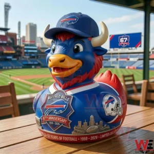 Buffalo Bills anniversary duck displayed at a stadium!
