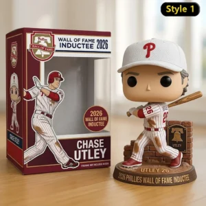 Chase Utley Phillies wall of fame collectible figure with display box!