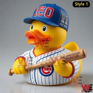 Chicago Cubs 150th Anniversary Collectible Duck 7 Yellow duck Cubs anniversary collectible holding a baseball bat!