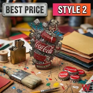 Cool Coca Cola Keep Moving Car Name Badge 7 Soda can explosion metal sign with skulls.