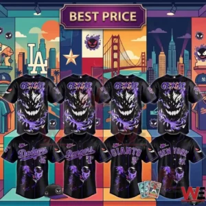 Custom All MLB x Pokemon Gengar Jersey 3 Dark Gengar baseball jerseys with team names.