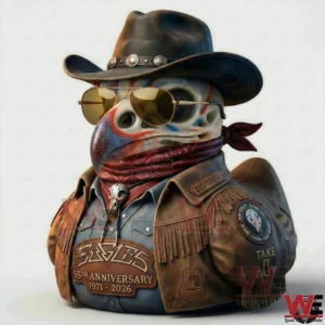 Eagle themed western anniversary figure wearing a cowboy hat and sunglasses!