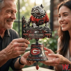 Georgia Bulldogs wall bell held by two people!