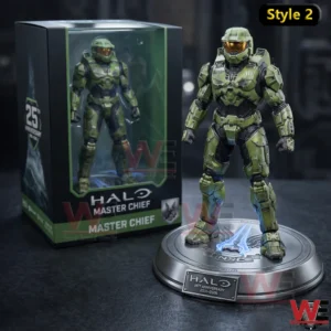Halo Master Chief collector statue next to its display box!