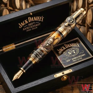 Engraved fountain pen in a wooden anniversary display box!