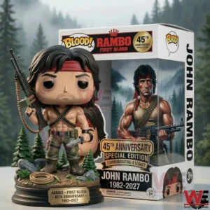 Rambo anniversary collectible figure with themed display box!