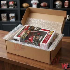 Lavonte David Tampa Bay Buccaneers 14 Seasons Special Edition Pop Figure Doll 3 A boxed vinyl figure being unboxed from a shipping container with protective bubble wrap!