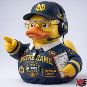 Notre Dame coach duck figure with headset and play sheet!