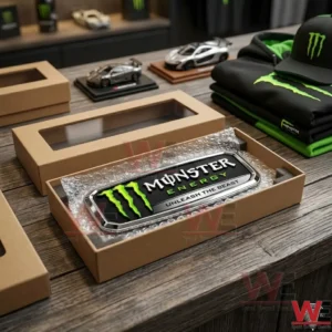 Monster Energy Car Name Badge 6 Monster Energy sign in a windowed gift box.