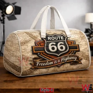 Light travel duffle bag with Route Sixty Six sign and vintage map print!