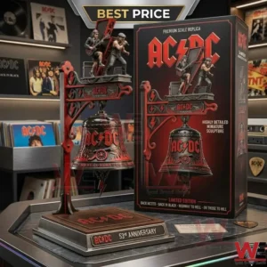 Limited edition black and red AC DC 53rd Anniversary bell sculpture!