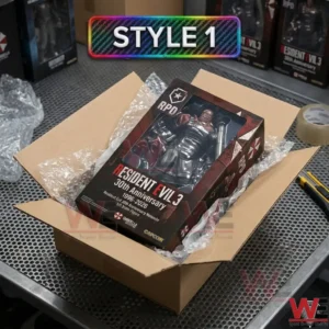 The boxed Nemesis figure being prepared for shipping with bubble wrap!