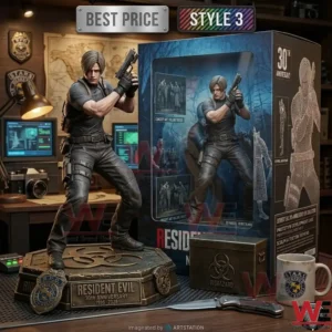 Leon S Kennedy scale figure with anniversary collector box and accessories!