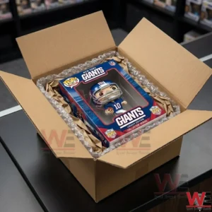 New York Giants Giants Legacy Edition Pop Figure Doll 3 A shipping box containing a New York Giants figure box padded with bubble wrap and paper!