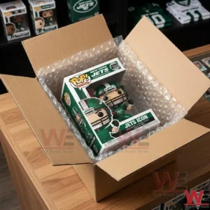 A retail box inside a shipping container with bubble wrap!