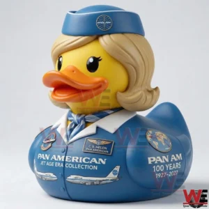 Pan Am themed rubber duck dressed like a vintage flight attendant!