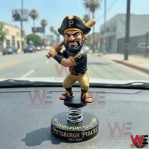 Pirates mascot bobblehead on a car dashboard!
