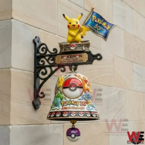 Pokemon thirtieth anniversary wall bell with Pikachu holding a flag on top!