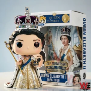 Royal anniversary collectible figure beside commemorative packaging!