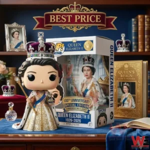 Royal collectible figure in a luxurious display setting!