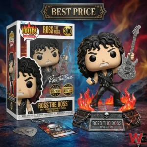 Ross The Boss collectible figure with silver guitar.