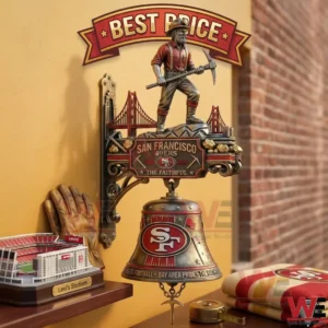 San Francisco Forty Niners wall bell in a fan themed room display!