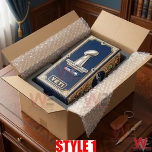 Packaging of a Seattle Seahawks Super Bowl Champions collectors box inside a shipping container!