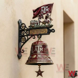 Texas AM one hundred fiftyth anniversary football wall bell on a decorative wall bracket!