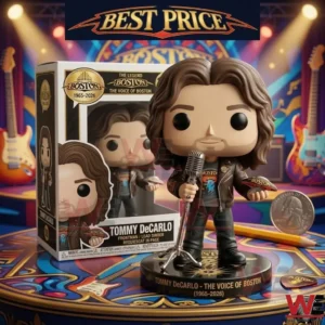 Tommy DeCarlo singer figure on a stage with guitars and a Best Price sign.