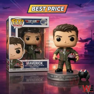 Maverick vinyl figure with box and helmet in a Top Gun anniversary display!