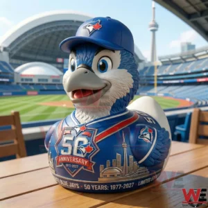 Blue Jays anniversary collectible duck in a baseball stadium!