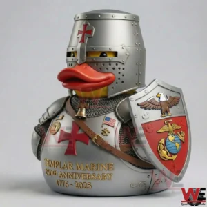 Silver Templar Marine duck figure with helmet and shield!