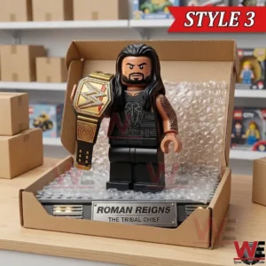 The Roman Reigns collectible display packed for transit in a cardboard box!