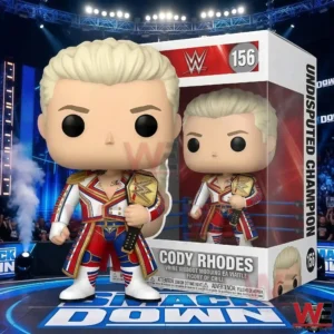 WWE Cody Rhodes SmackDown Champions Vinyl Figure Doll 3 Vinyl figure of Cody Rhodes in a wrestling ring with championship belt.