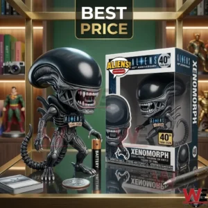 Xenomorph vinyl doll with its original packaging and scale reference items on a shelf!