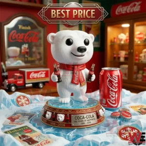 Polar bear toy on an ice base with items!