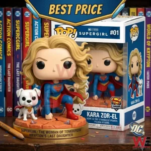 Superhero figure with dog and box!