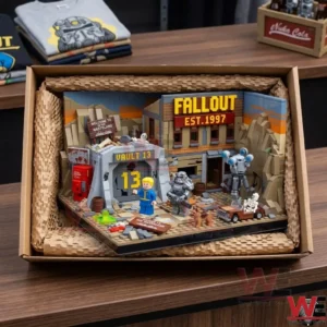 Fallout 30th Anniversary 1997-2027 Red Rocket Brick Set 6 A complex plastic brick model of a post apocalyptic bunker and buildings inside a cardboard mailing box!