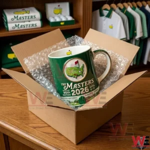 Golf The 2026 Masters Tournament 90th Edition 3D Mug 5 Packaged Masters mug inside a shipping box with bubble wrap!