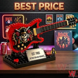 Toy guitar model with a small figure!