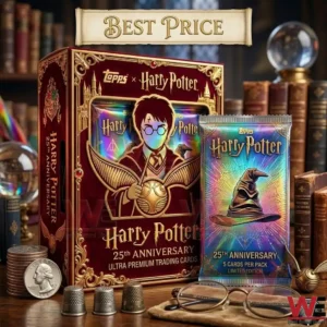 Harry Potter anniversary trading card box and pack with magical accessories!