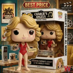 Collectible vinyl figure of Jill Munroe in a red swimsuit with a display box!