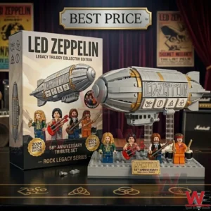 Led Zeppelin anniversary building block set with a zeppelin model and band member minifigures!