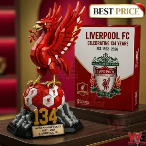 Liverpool FC building block set celebrating one hundred thirty four years with a red Liver Bird model!