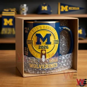A packaged Michigan basketball mug ready for shipping!