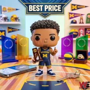 Small figure with trophies and a championship ring!