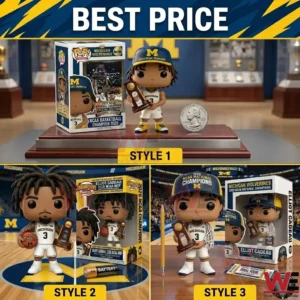 A collage of three different Michigan basketball player collectible figures!