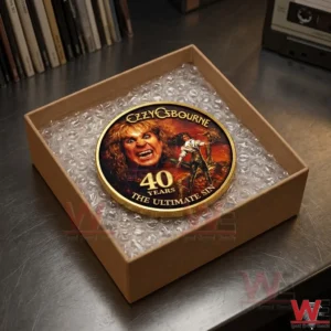 Anniversary coin packed in a cardboard box with bubble wrap!