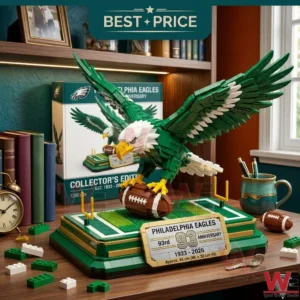 Philadelphia Eagles 93rd anniversary eagle building set with box and accessories!