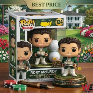 A Rory McIlroy collectible figure celebrating a golf championship victory!